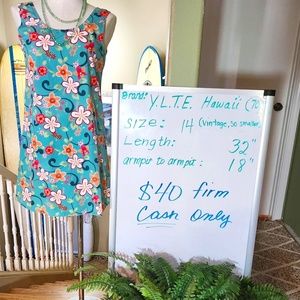 Vintage 70's Hippie Boho Chic Retro Y.L.T.E. Hawai'i Sundress Size 14 $30